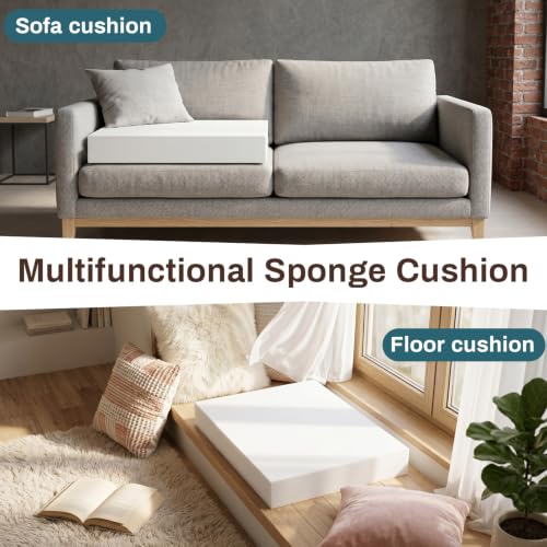 Frienda 4 Pack 4" x 20" x 24" Upholstery High Density Foam Cushion, White - color: White, size: 4" x 20" x 24"