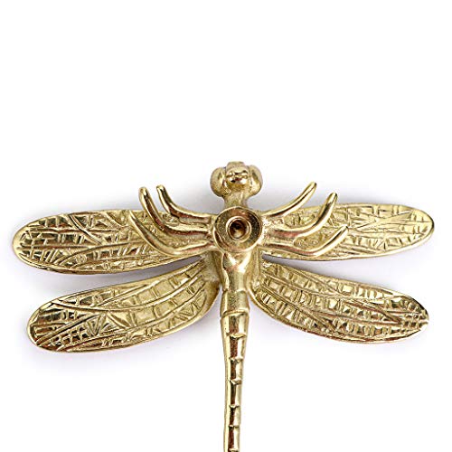 JUXYES Unique Gold Dragonfly Handle Pulls Knobs for Cabinets and Drawers - size: Pack of 2