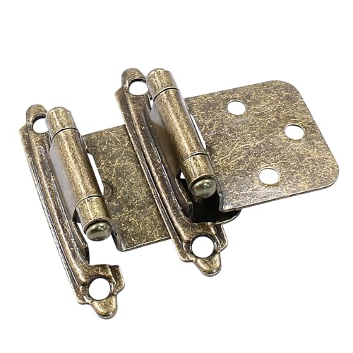 1/2" Overlay Hinges, Antique Brass, 4Pcs