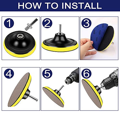 5Inch 20Pcs Wet Dry Sanding Disc Sandpaper Hook and Loop with Backing Pad