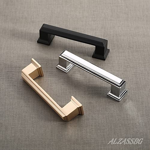 Alzassbg 3-3/4" Brushed Brass Cabinet Pulls and Handles 10 Pack, AL3071BB - color: Brushed Brass, size: 3-3/4" Hole Center
