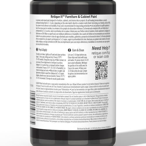Retique It Chalk Furniture Paint, 32 Fl Oz (Pack of 1), 07 Gothic Grey - color: 07 Gothic Grey, size: 32 Fl Oz (Pack of 1)