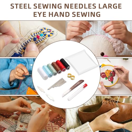 Losaria 38 Pcs Sewing Kit for Adults, Steel Needles for Hand Sewing Kit - color: White
