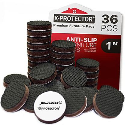 Non Slip Furniture Pads 36 pcs 1" X-Protector - Premium Furniture Grippers - size: 1 inch 36 Round