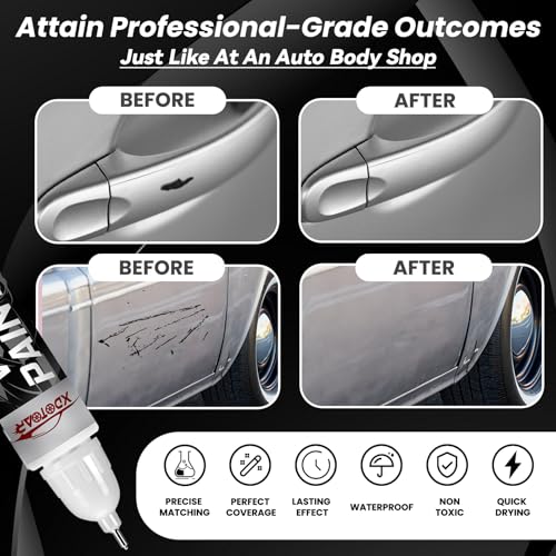 Silver Touch Up Paint for Cars, Professional Automotive Paint Scratch Repair, Lasting Auto Scratch Remover, Color Accurate, Quick Drying, Easy to Use, Safe and Waterproof, Versatile Use - color: Silver