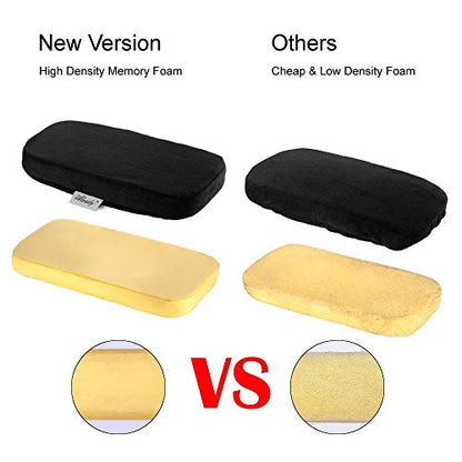 Aloudy Ergonomic Memory Foam Office Chair Armrest Pads, Comfy Gaming Chair Arm Rest Covers for Elbows and Forearms Pressure Relief(Set of 2), Stretch Fit, Black - color: Medium, Black