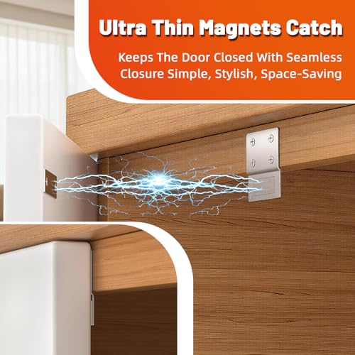 Jiayi Cabinet Door Magnets Closures 2 Pack Ultra Thin Magnetic Door Catch
