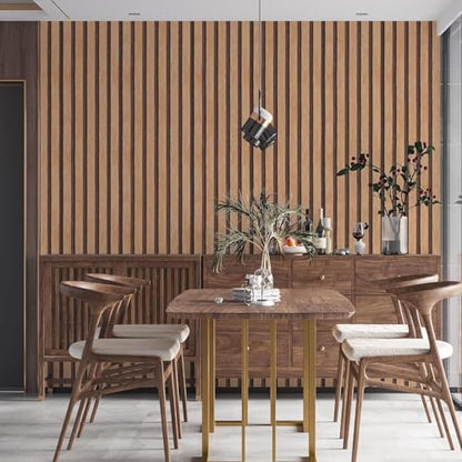 Yun-aeon Natural Wood - Tan Slats Peel and Stick Wallpaper for Wall - color: Tan, size: 17.3" x 160"