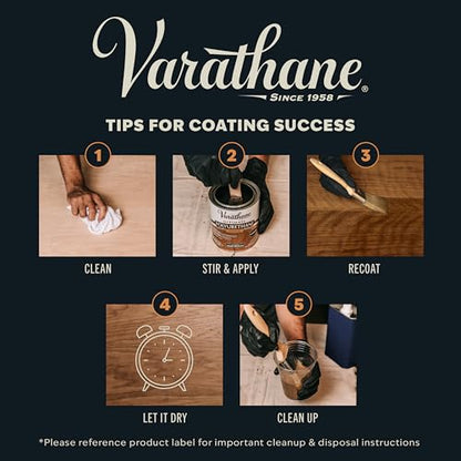 Varathane Satin Interior Polyurethane - size: Half Pint (Pack of 1), style: Satin