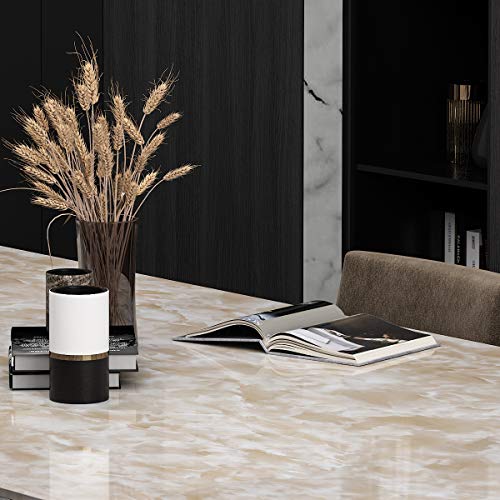 Livelynine 197 x 36 Inch Marble Contact Paper Peel and Stick Countertops Beige Countertop Peel and Stick Waterproof Vinyl Wallpaper for Kitchen Counter Top Covering Island Table Dresser Top Desktop - size: 36" x 197"