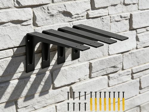 8 inch x 4.7 inch Shelf Support Bracket Heavy Duty, L Shelf Brackets ,max Load 300lbs, , Metal Brackets for Shelves, Counter Bracket ,Corner Brace,Pack of 4. (8 "x 4.7 " Supporting Bar) - size: 8" x 4.7" (Supporting Bar)