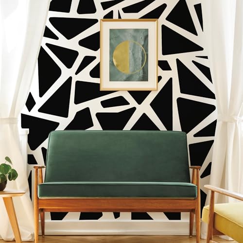Large Black Boho Geometric Wall Decals, Modern Triangle Wall Décor - style: Modern