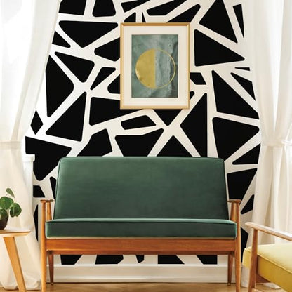 Large Black Boho Geometric Wall Decals, Modern Triangle Wall Décor - style: Modern