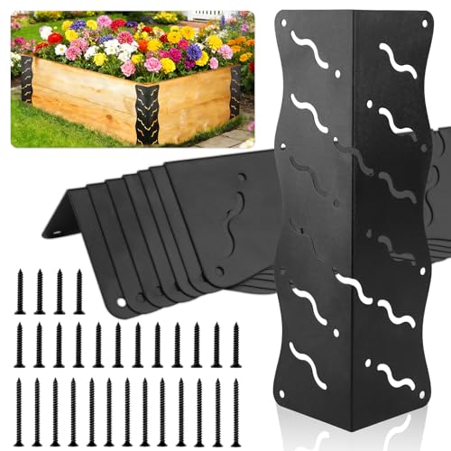 8-Pack Raised Garden Bed Corner Brackets for 12''-24'' Plant Beds
