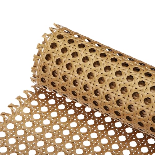 MECCANIXITY Plastic Rattan Cane Webbing Roll,28 Inch x 3 ft Hand Woven Faux Woven Open Mesh Wicker Cane Webbing Sheets for Chair Caning Repair Supplies, Coffee - color: Coffee, size: 28 Inch x 3 ft