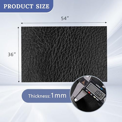 Leather for Furniture,Black Vinyl Faux Leather Sheets. - color: Crack Black, size: 1 Yard