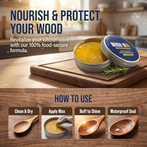 Natural Wood Wax -Wood Cutting Board Conditioner, 2.82 oz