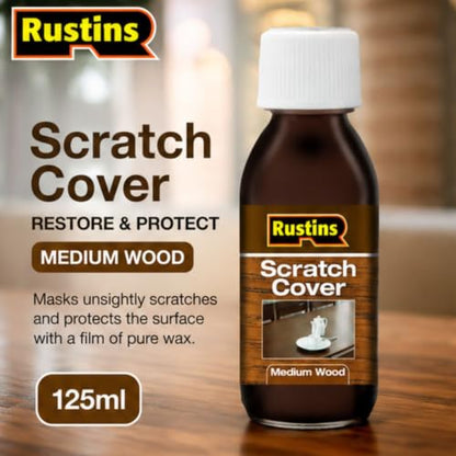 Rustins Scratch Cover Restore & Protect Medium Wood 125ml | 4.2 Fl. Oz. - color: Oak, Walnut, Cherry