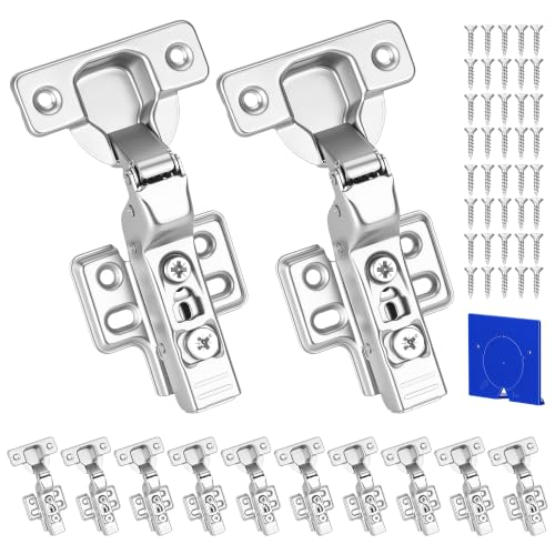12 Pack Inset Soft Close Cabinet Hinges – 105° 3D Adjustable - style: inset