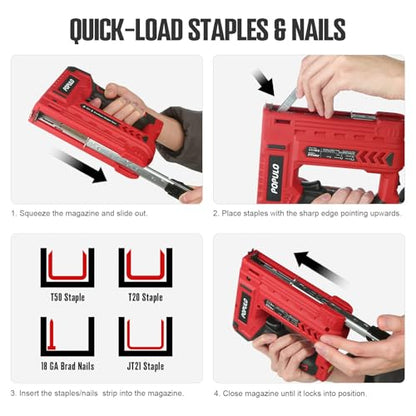 POPULO 4V Cordless 4-in-1 T50 Staple Gun for Upholstery & Crafts