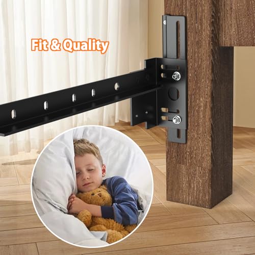 4 PCS Headboard Adapter Brackets for Metal Bed Frame, Bolt-On to Hook-On