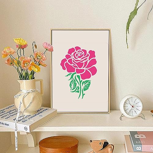 20 Pieces Rose Flower Stencils for Painting on Wood Reusable Floral Stencil for Craft Border Flowers Drawing Template Stencil for Canvas Wall Paper Furniture DIY Scrapbooks Crafts Home Decor (Rose)