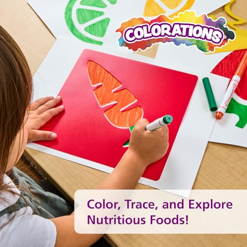 Colorations Fruit & Vegetable Shapes Stencils for Kids, 8" Sq., Set of 12 - style: Fruits & Veggies 12PK