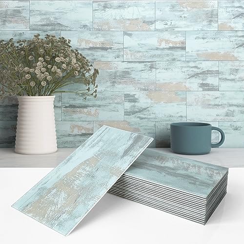 VAOVI Matte Peel and Stick Tiles Bathroom Wall(23pcs,Blue) - color: Blue Dream