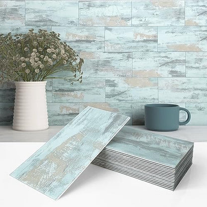 VAOVI Matte Peel and Stick Tiles Bathroom Wall(23pcs,Blue) - color: Blue Dream