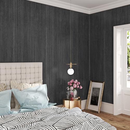 WESTICK Large Wood Contact Paper Peel and Stick Countertops Waterproof 36" x 118" Wood Grain Wallpaper Self Adhesive Countertop Contact Paper for Tables Cabinets Drawers Furniture Grey/Black - size: 36" x 118"