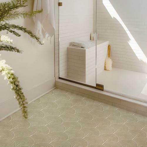 7.78"x7.87"- Abstract Aesthetic Matte Wall Tile Sticker Transfer Peel and Stick, Self-Adhesive Vinyl Backsplsh Tile Decals for Kitchen Bathroom-20PCS - color: Sage Green, size: 7.87"×7.87"-20 pcs