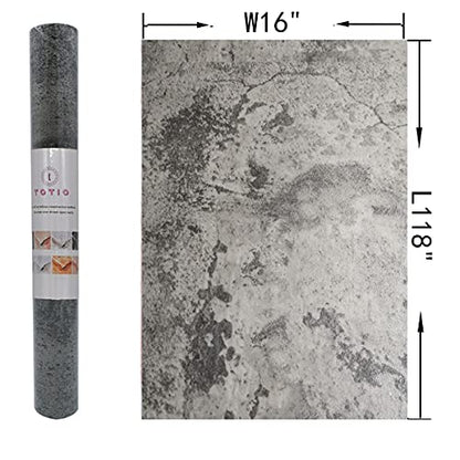 TOTIO Industrial Style Wallpaper Beige Grey Cement Concrete Contact Paper Self Adhesive Removable Vinyl Wall Paper Roll 16×118inch Matte Wall Covering [Thicken] Kitchen Bathroom Studio Peel Stick - color: Earthy Gray, size: 16" x 118"