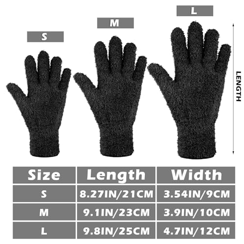 Patelai 3 Pairs Microfiber Dusting Gloves for Plants Leaf, Large - color: Black, Navy, Yellow, size: Large