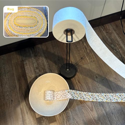 2 Rolls Jelly Roll Batting Strips for Rugs 2 1/4 inch Cotton Quilt Batting - color: White-2roll
