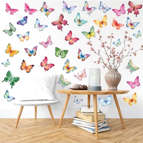 AOWDIAO 62 Large Butterfly Wall Decals - Peel and Stick Vinyl Wall Stickers for Room Decor, Safe for Walls, Repositionable - style: Large Butterfly