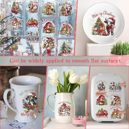 30 Pcs Vintage Christmas Rub-On Transfers for Furniture & Crafts - style: Vintage Christmas 03