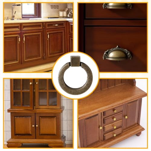 2Pcs Ornate Cabinet Knobs and Pulls, Bright Brass Knob - color: Bright Brass