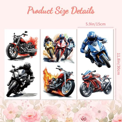 Peacoblue Cool Motorcycle Rub On Transfers for Furniture Craft 6"x12" - style: Cool Motorcycle