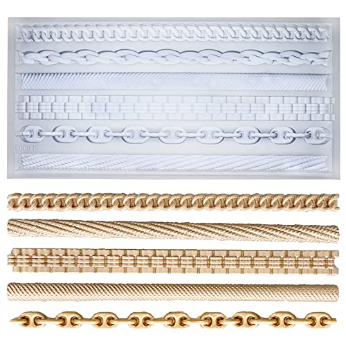 FUNSHOWCASE Chains Mold for Polyclay Air Dry Clay Plaster, 4719, 6 Trimmings #4719 - color: 6 Trimmings #4719