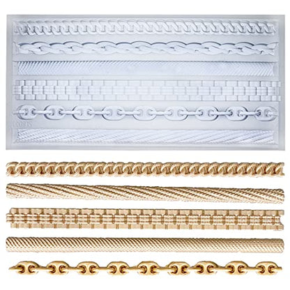 FUNSHOWCASE Chains Mold for Polyclay Air Dry Clay Plaster, 4719, 6 Trimmings #4719 - color: 6 Trimmings #4719
