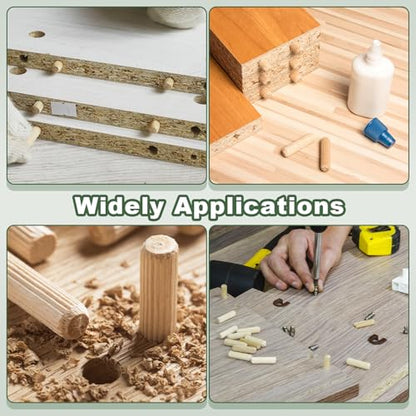 uxcell 60 Pcs Wooden Dowel Pins 5x30mm(0.2x1.18) Fluted Beveled Ends Wood Dowel Pegs Dried Hardwood for Woodworking Furniture Shelf - size: 5x30mm