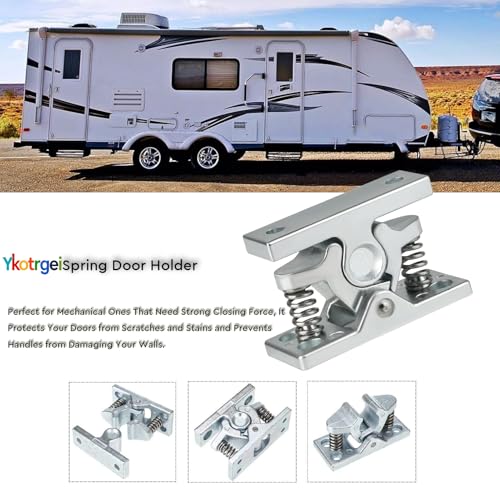 Heavy RV Door Holder Zinc Alloy Trailer Door Latch, Spring Loaded Double Roller Catch Easy Lock Stop for Trailers, Boats, Garage, Cabinets & Home Use with Screws (1 Pcs) - style: 1 Pcs