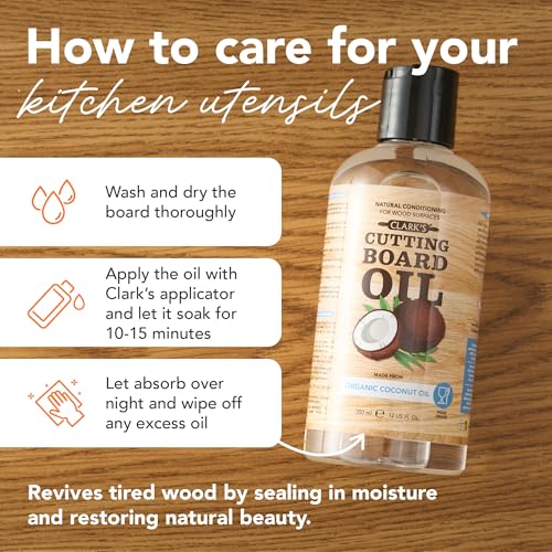 CLARK'S Cutting Board Oil made with Organic Coconut Oil, 12 Oz - Food Grade - style: Coconut Extract