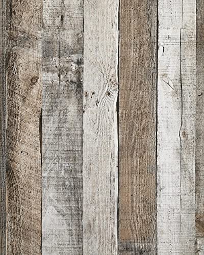 Yun-aeon Natural Wood-Grey Contact Paper Peel and Stick Wallpaper - color: Natural Wood-grey, size: 17.3" x 1200"