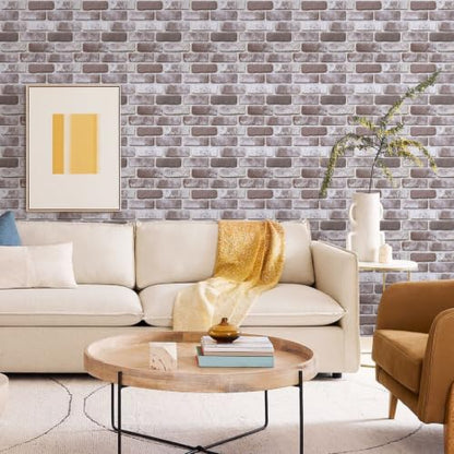 Commomy Faux Brick Wall Panels Peel and Stick Thin PVC 10 Pcs 11.8" x 11.8" - color: Brick-tk