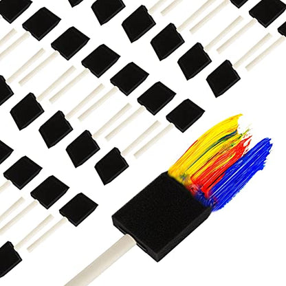 100 Pack 2 inch Foam Brush Bulk Foam Paint Brushes Foam Sponge Brush with Wood Handle Sponge Paint Brush Foam Brushes for Painting, Acrylics, Stains, Varnishes, Crafts - color: 100 Pack-2 Inch