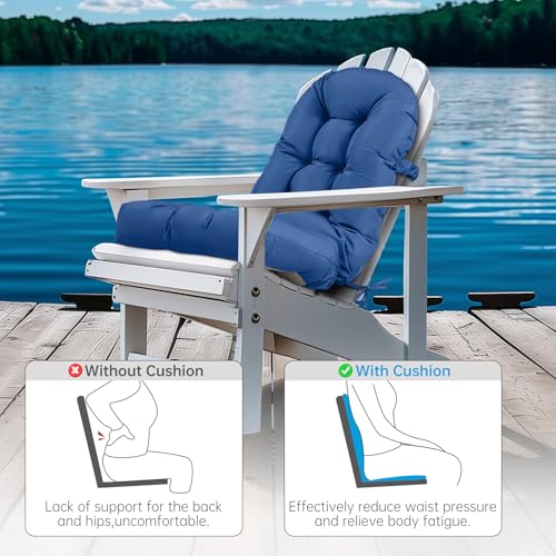 Adirondack Chair Cushion Waterproof Outdoor Rocking Chair Pads - color: Blue