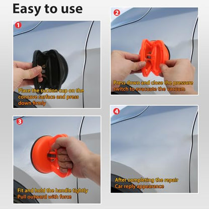 Car Dent Puller Paintless Dent Removal Kit Suction Cup Dent Remover Tool for Car, Black Auto Body Repair Tools Handheld Puller - color: Black