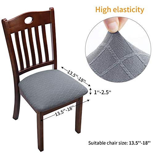 Fuloon Dining Chair Seat Covers Stretch Slipcovers, 6 Pack, Light Grey - color: Light Grey, size: Not Waterproof
