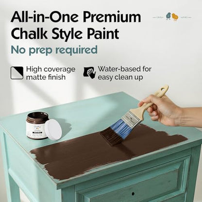 Chalky Chicks Alaskan Brown Bear 4 Fl Oz Chalk Paint for Furniture - color: Alaskan Brown Bear (Brown), size: 4 Fl Oz (Pack of 1)